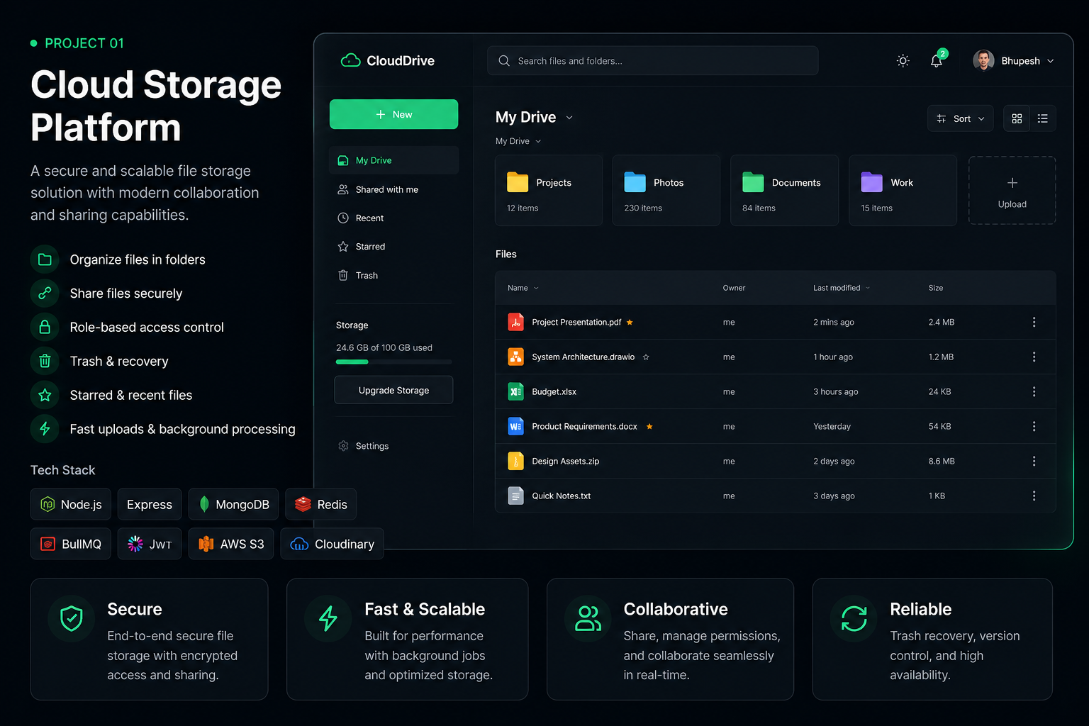 Cloud Storage Platform project preview